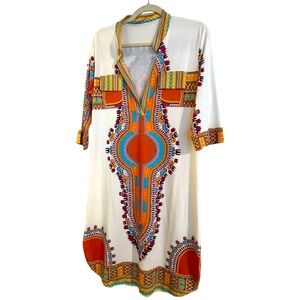 WHITE PRINT DRESS  NWOT